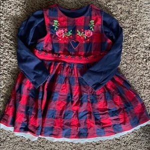 Hanna Andersson Buffalo Check Dress and Tee 80